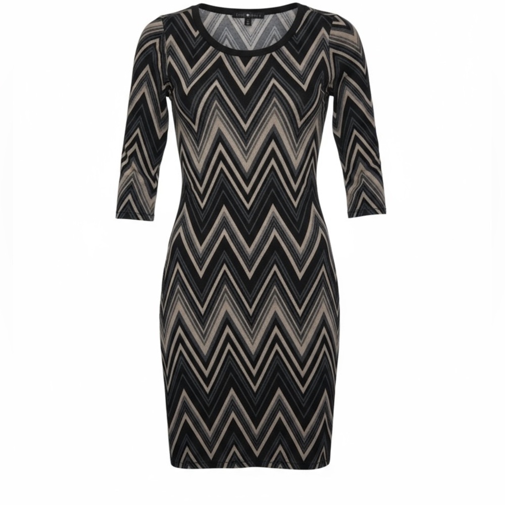 🌻Derek Heart chevron/zig zag knit midi dress. Size small GUC - Picture 4 of 8
